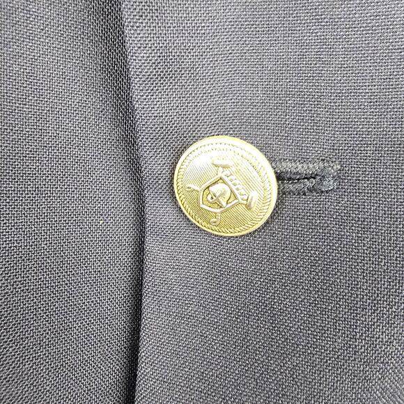 Chaps Ralph Lauren Navy Wool Blazer 42T Gold Crest Buttons 90s Vintage - Picture 2 of 7